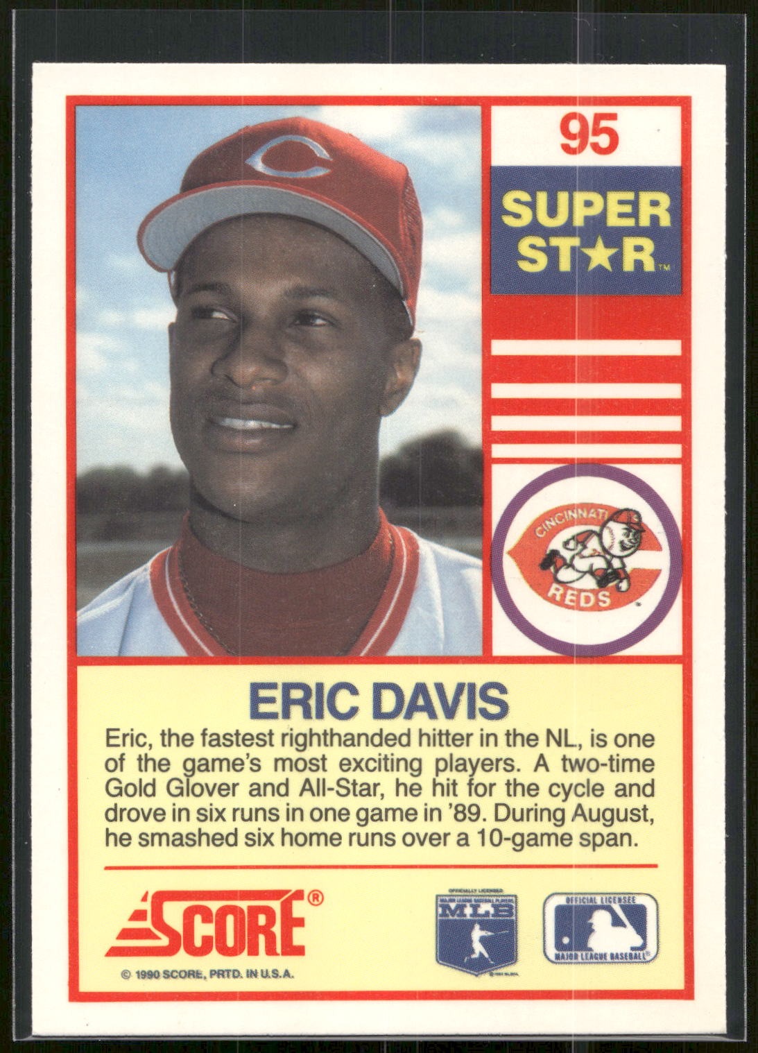 1990 Score 100 Superstars #95 Eric Davis