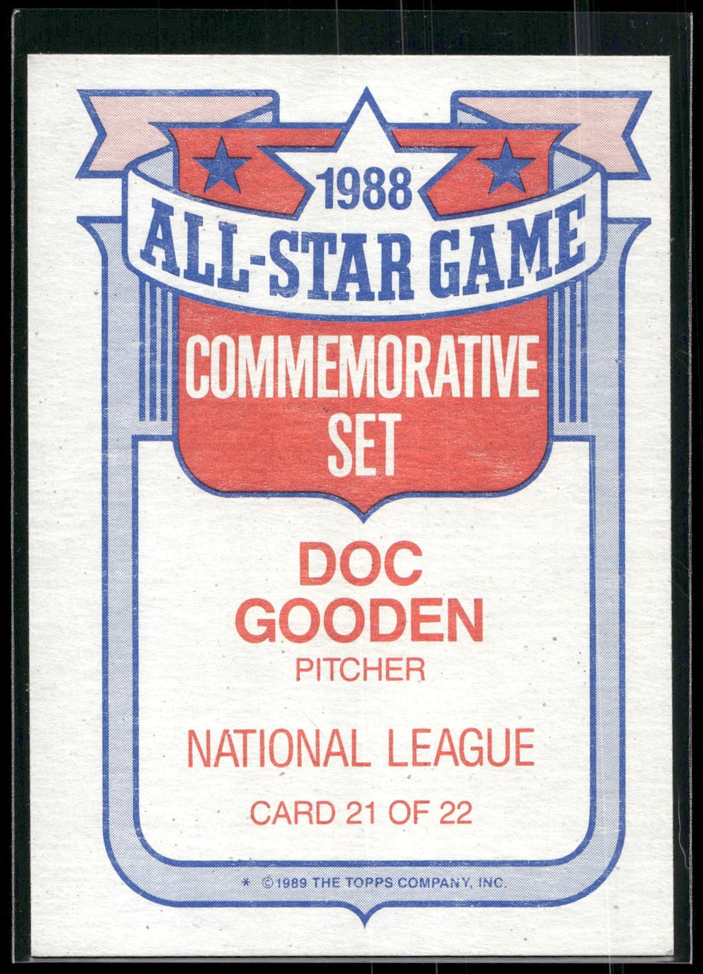 1989 Topps #21 Doc Gooden Glossy All-Stars