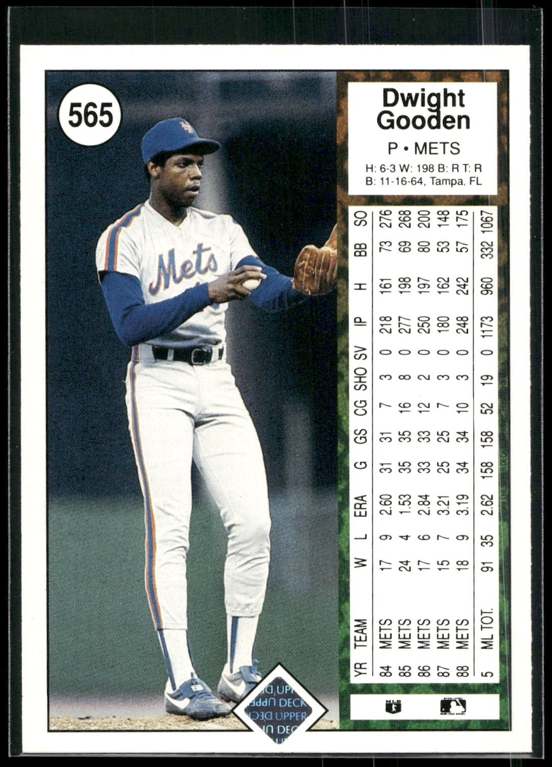 1989 Upper Deck #565 Dwight Gooden