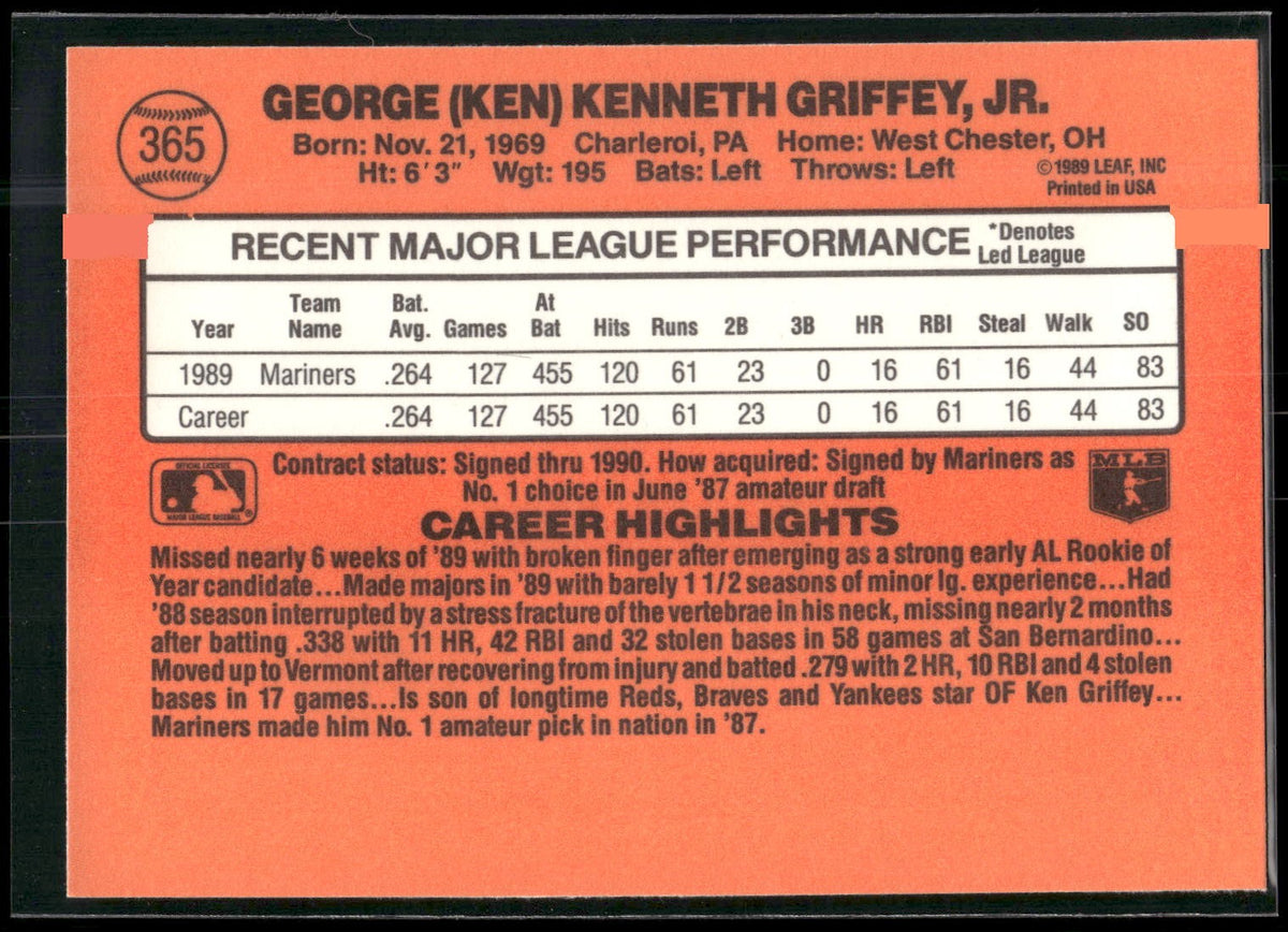 1990 Donruss #365c Ken Griffey Jr.