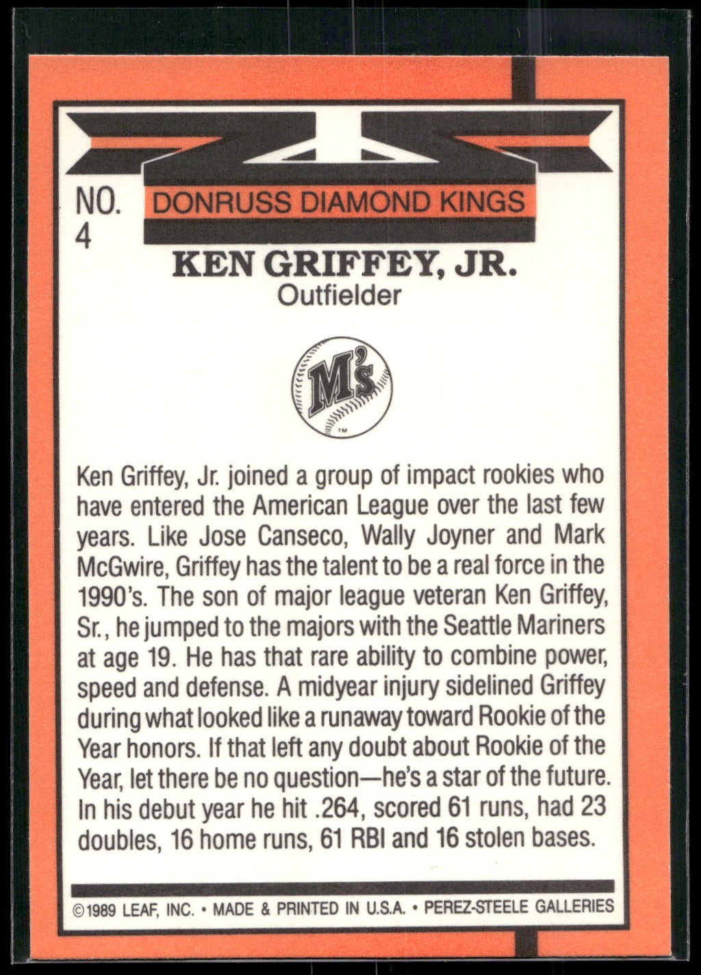 1990 Donruss #4 Ken Griffey Jr.