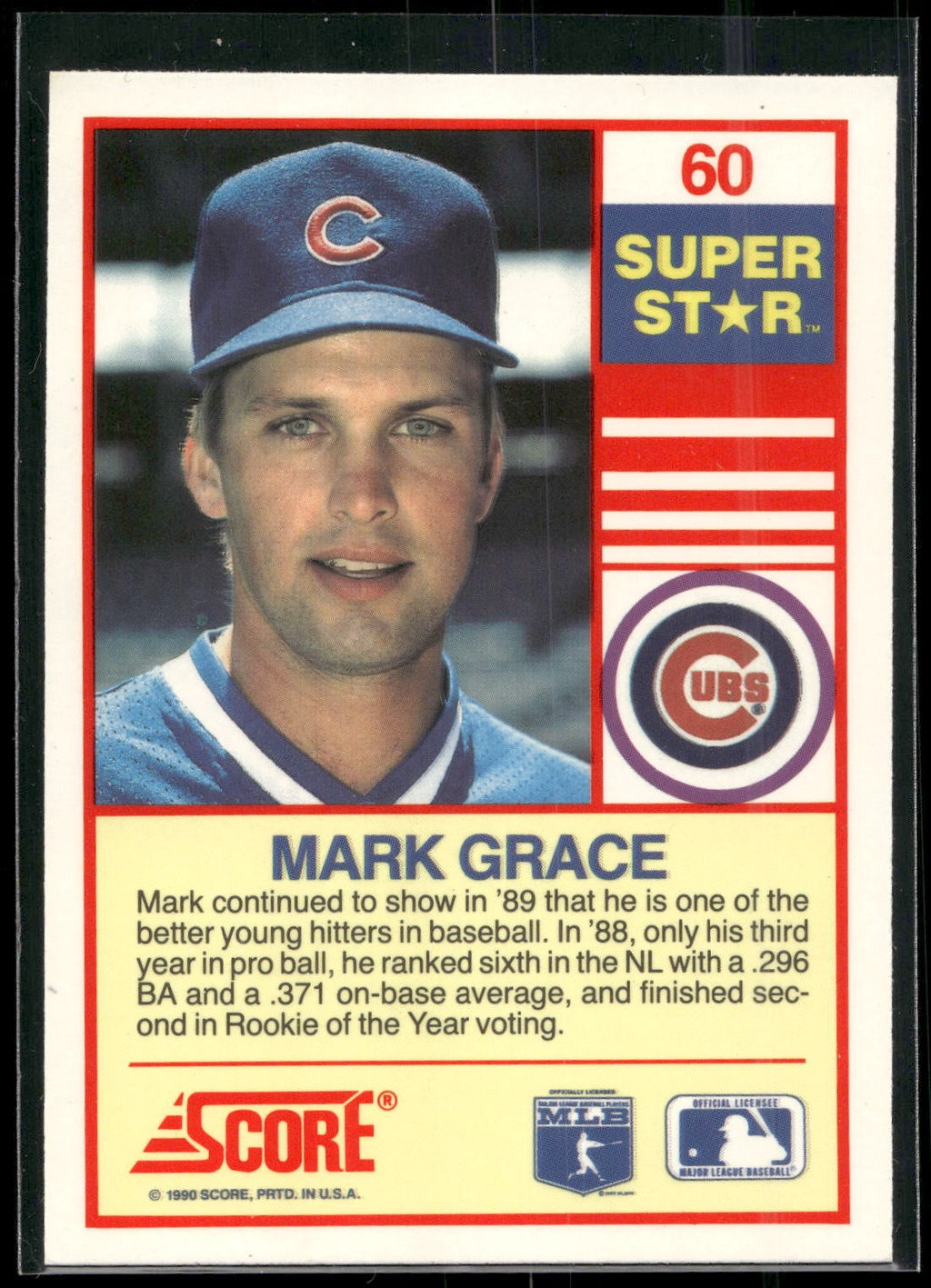 1990 Score 100 Superstars #60 Mark Grace