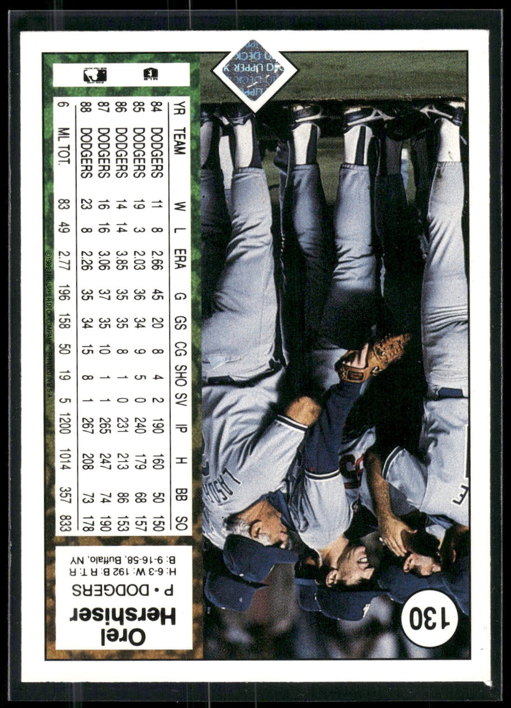 1989 Upper Deck #130 Orel Hershiser
