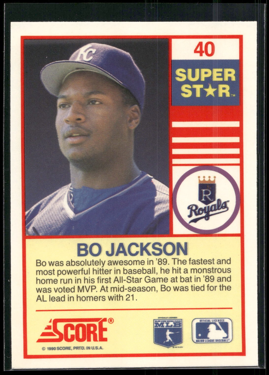 1990 Score 100 Superstars #40 Bo Jackson