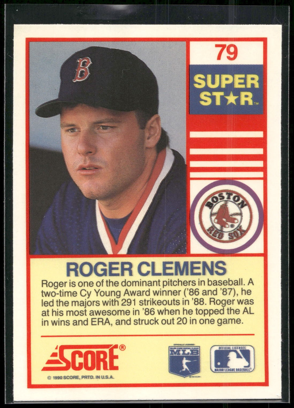 1990 Score 100 Superstars #79 Roger Clemens