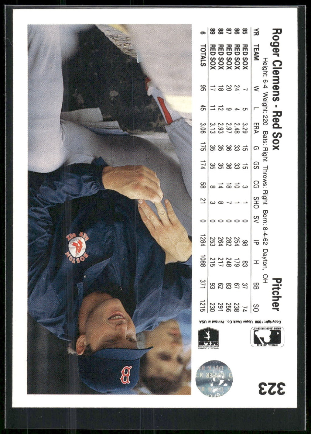 1990 Upper Deck #323 Roger Clemens