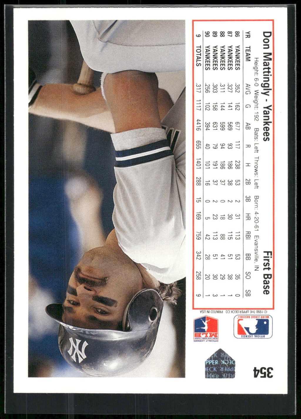 1991 Upper Deck #354b Don Mattingly