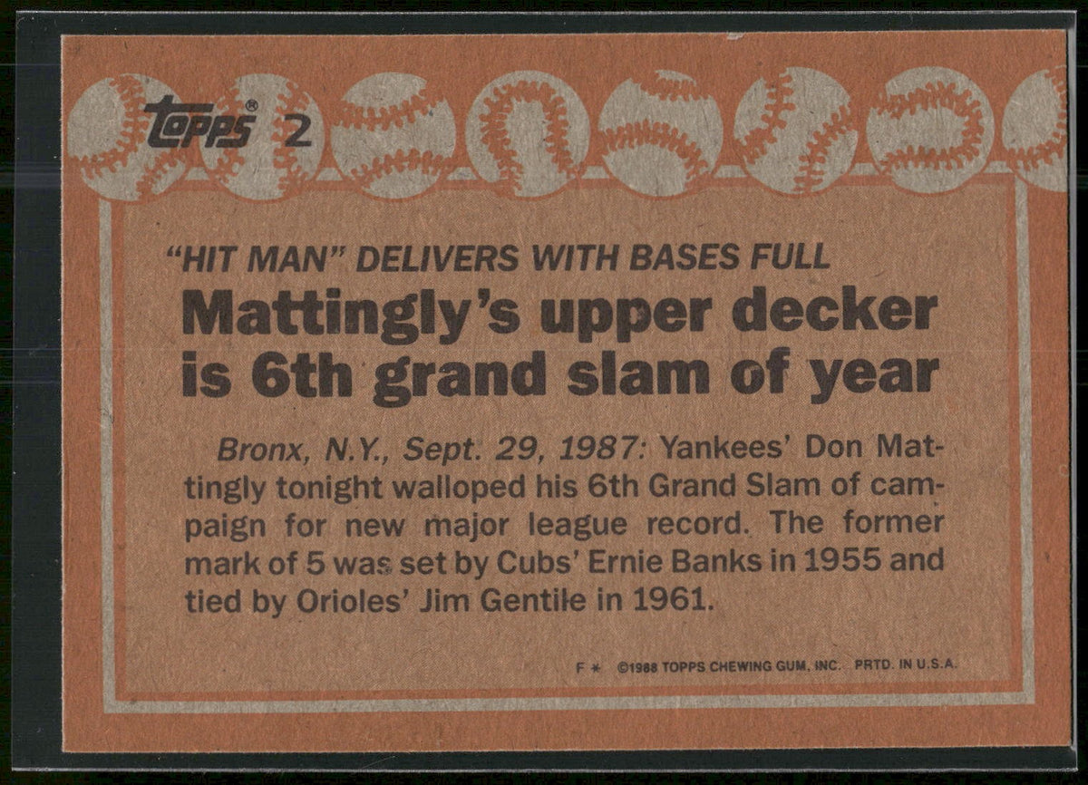 1988 Topps #2 Don Mattingly