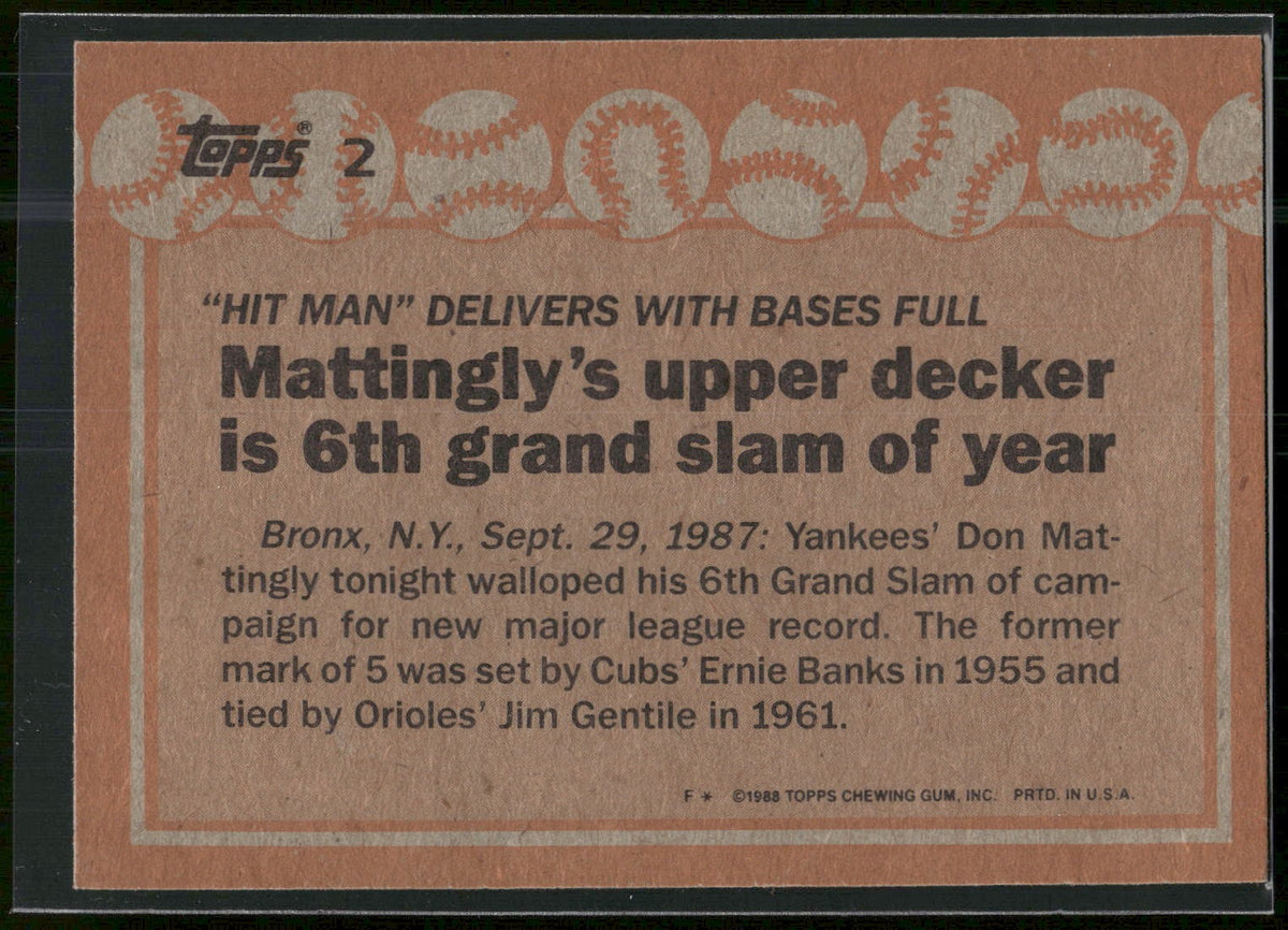 1988 Topps #2 Don Mattingly