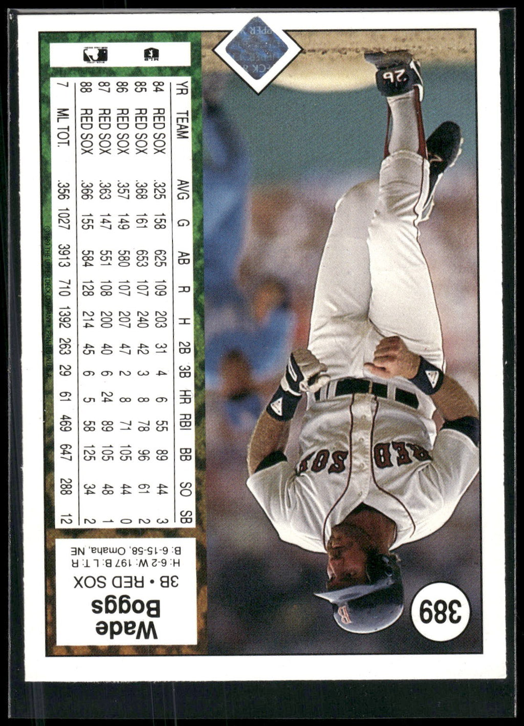 1989 Upper Deck #389 Wade Boggs