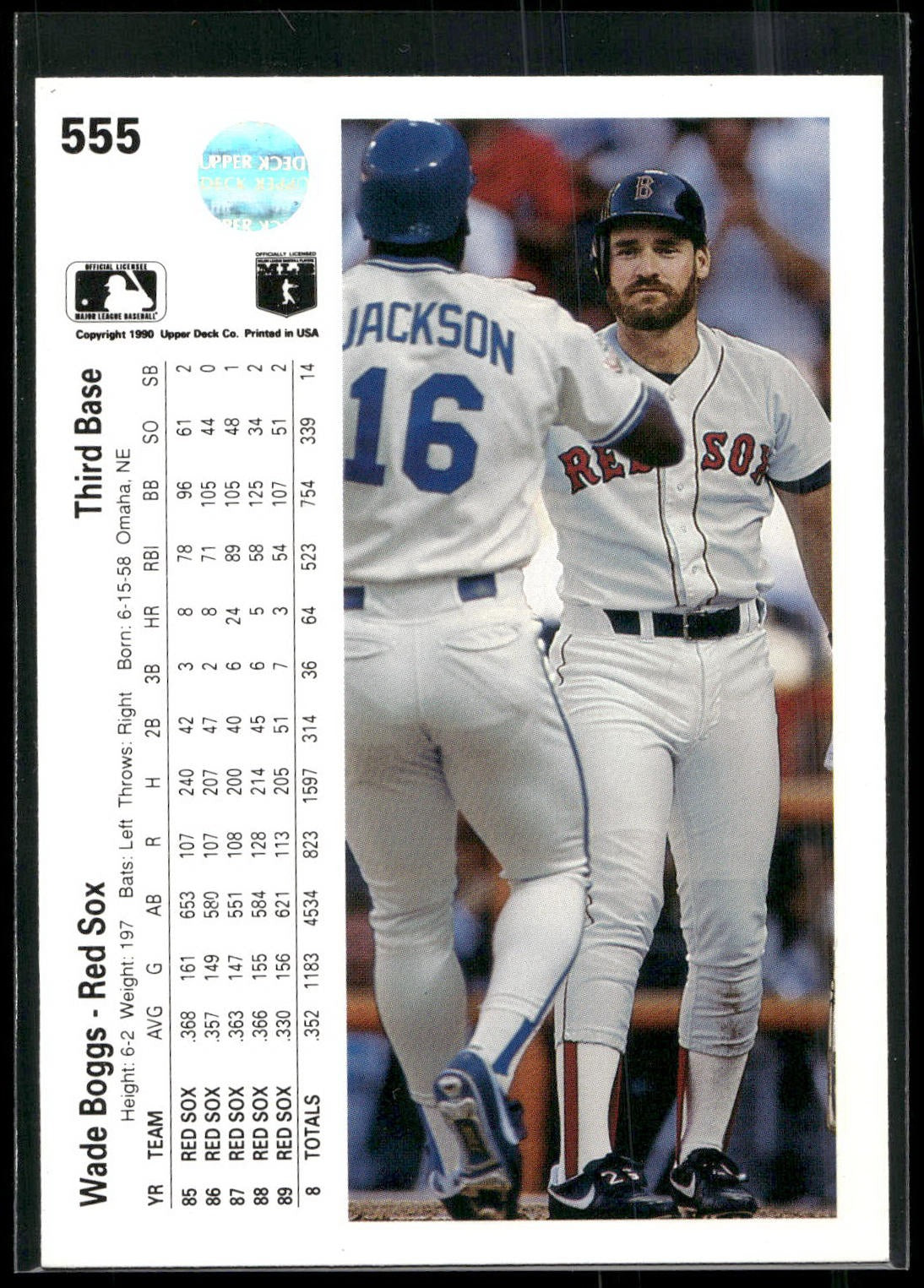 1990 Upper Deck #555 Wade Boggs