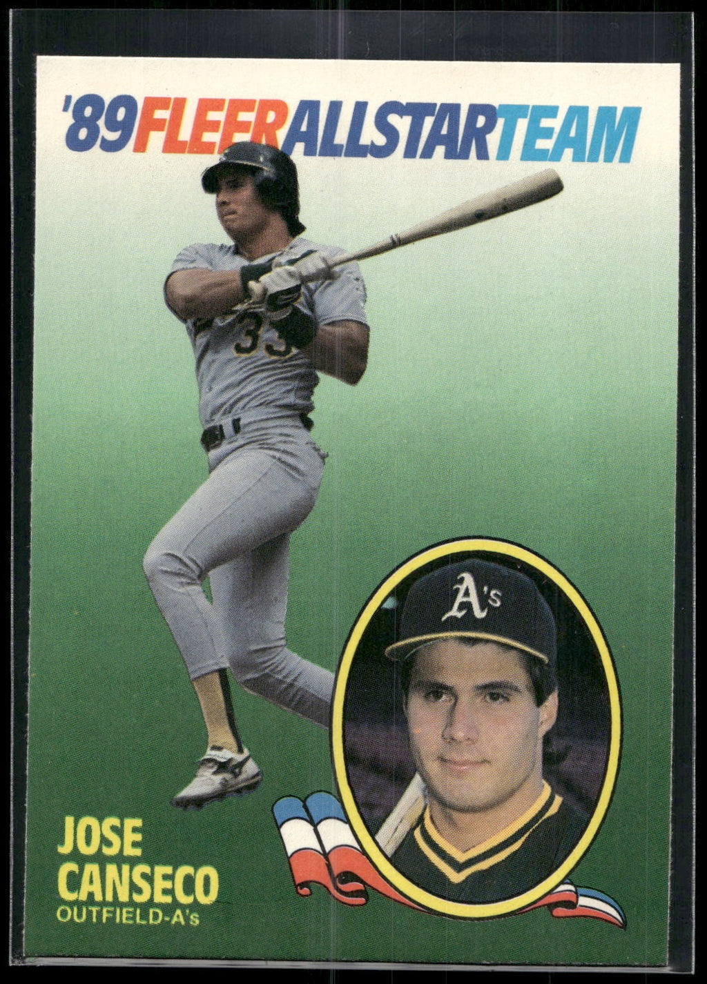 1989 Fleer #2 Jose Canseco '89 Fleer All-Star Team