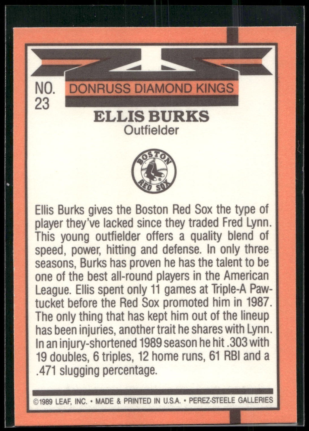 1990 Donruss #23 Ellis Burks