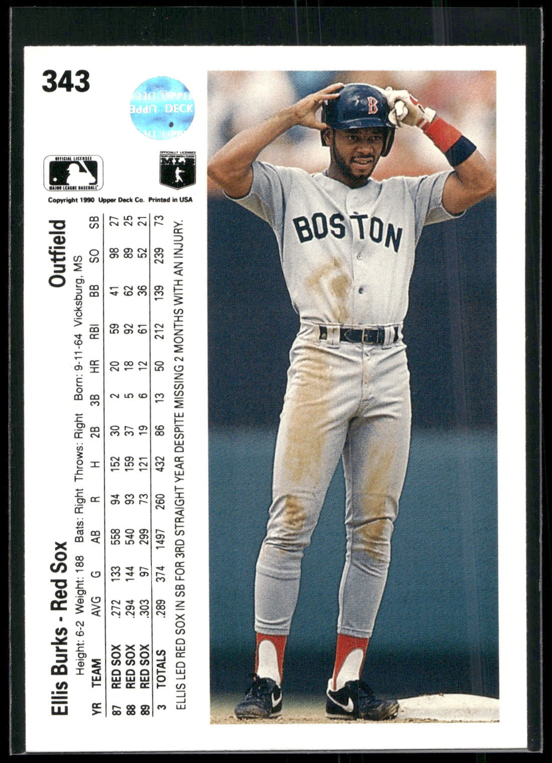 1990 Upper Deck #343 Ellis Burks