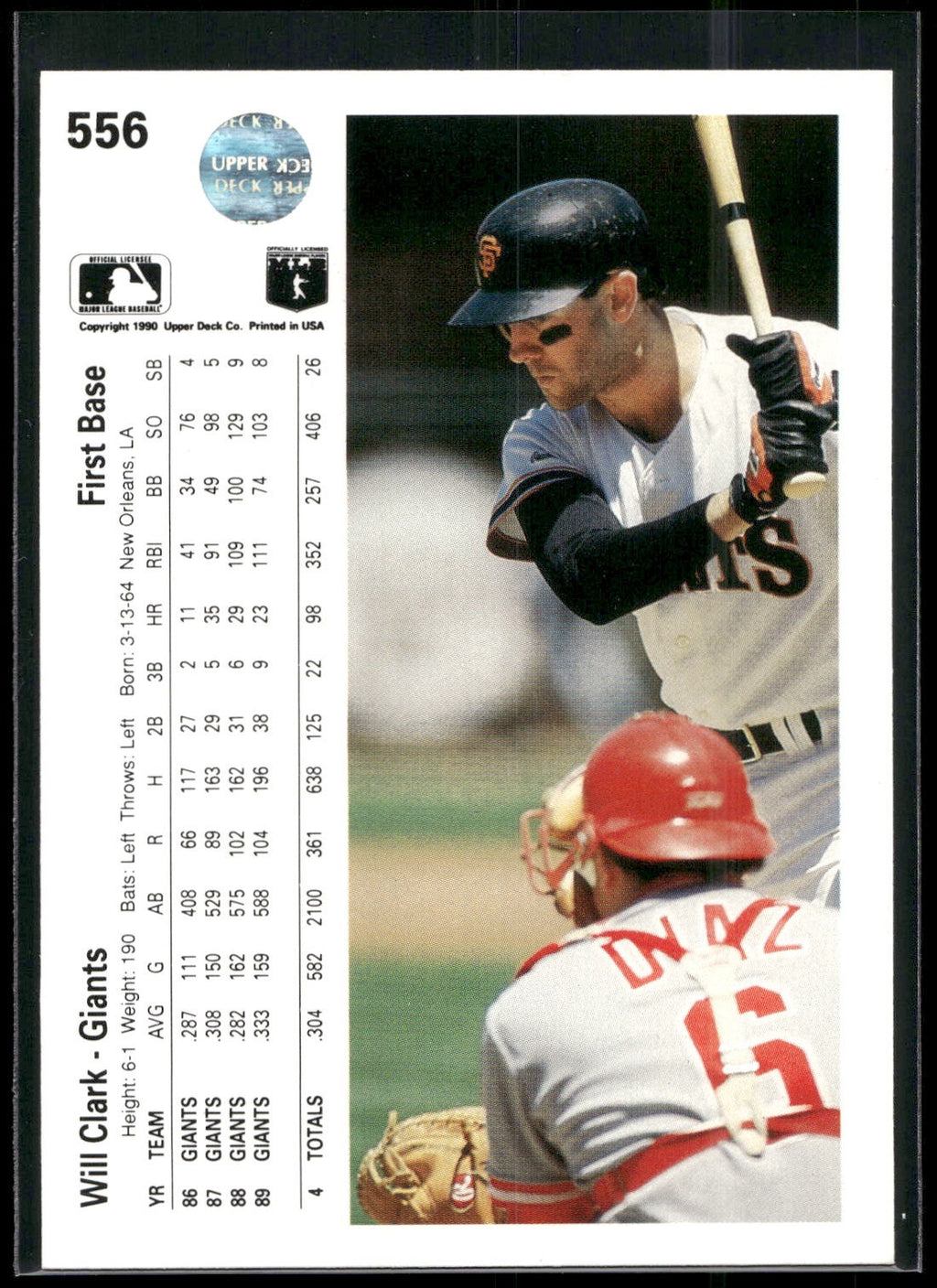 1990 Upper Deck #556 Will Clark