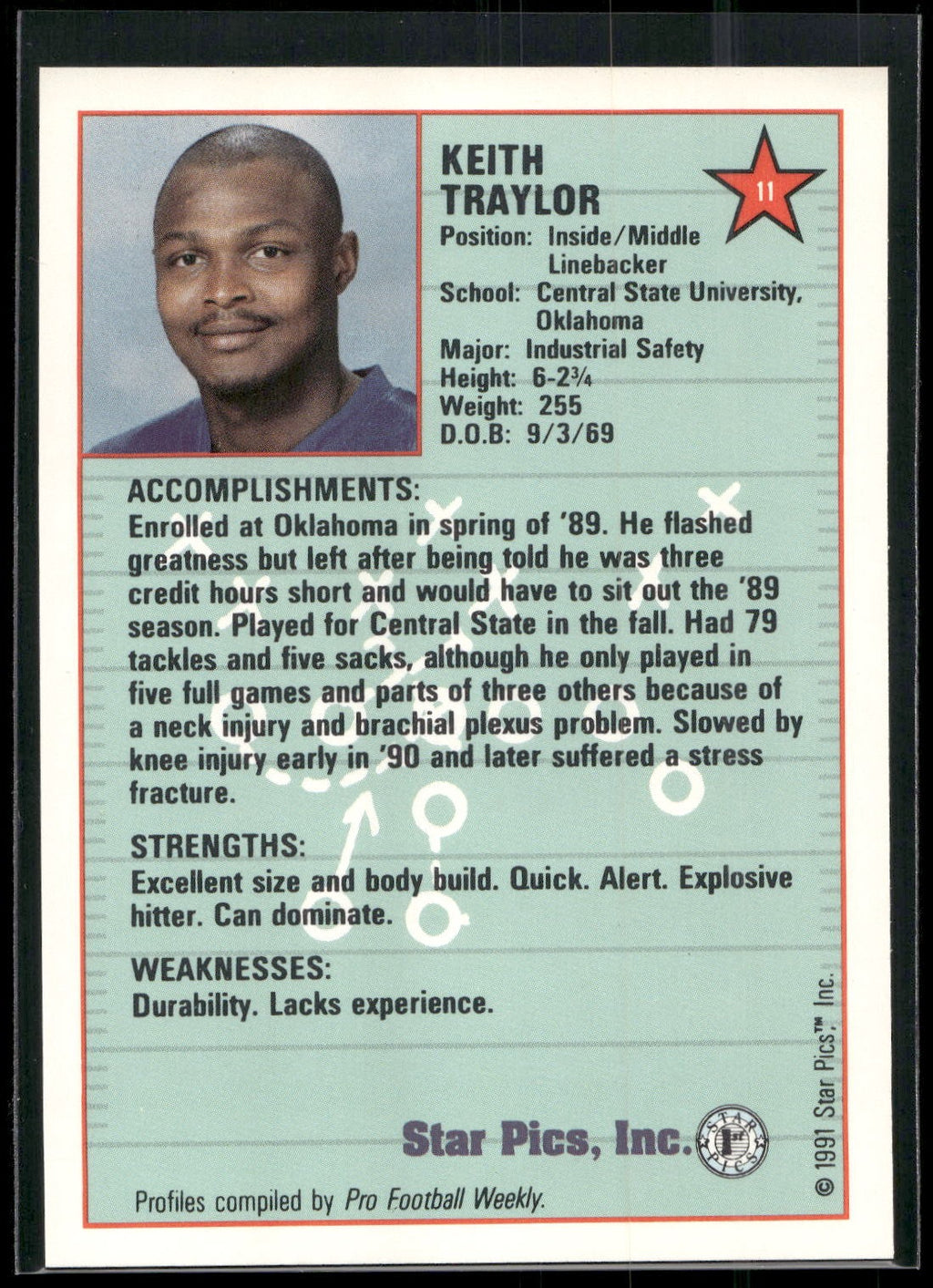 1991 Star Pics #11 Keith Traylor