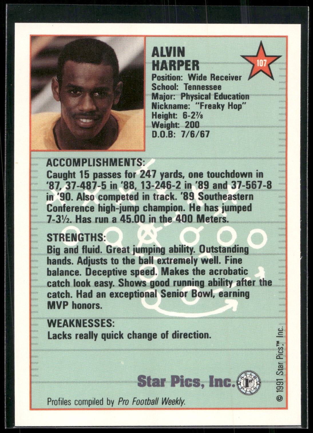 1991 Star Pics #107 Alvin Harper
