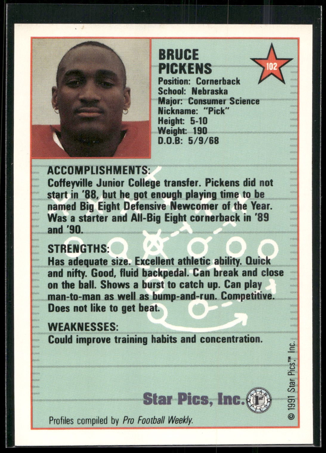 1991 Star Pics #102 Bruce Pickens