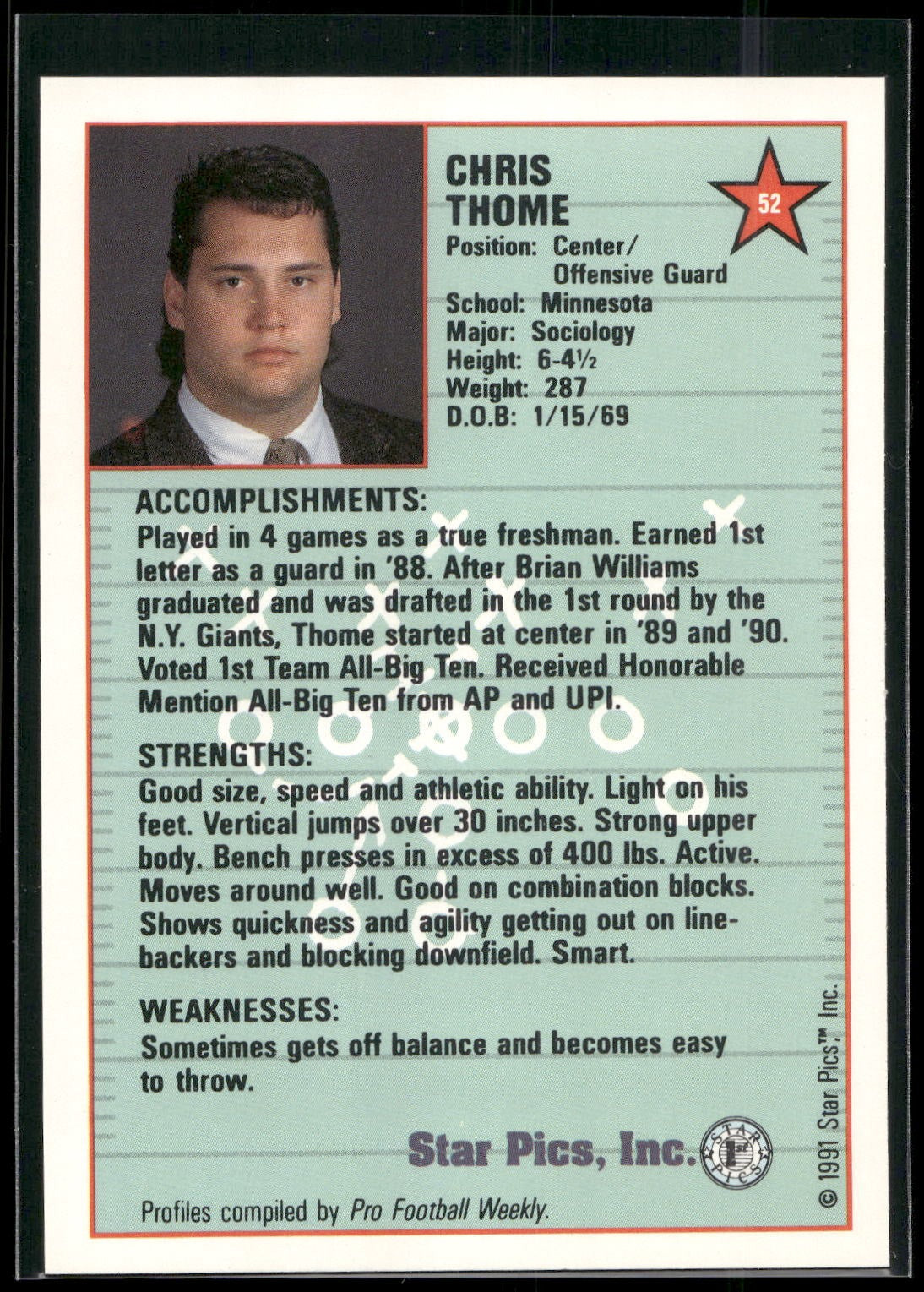 1991 Star Pics #52 Chris Thome