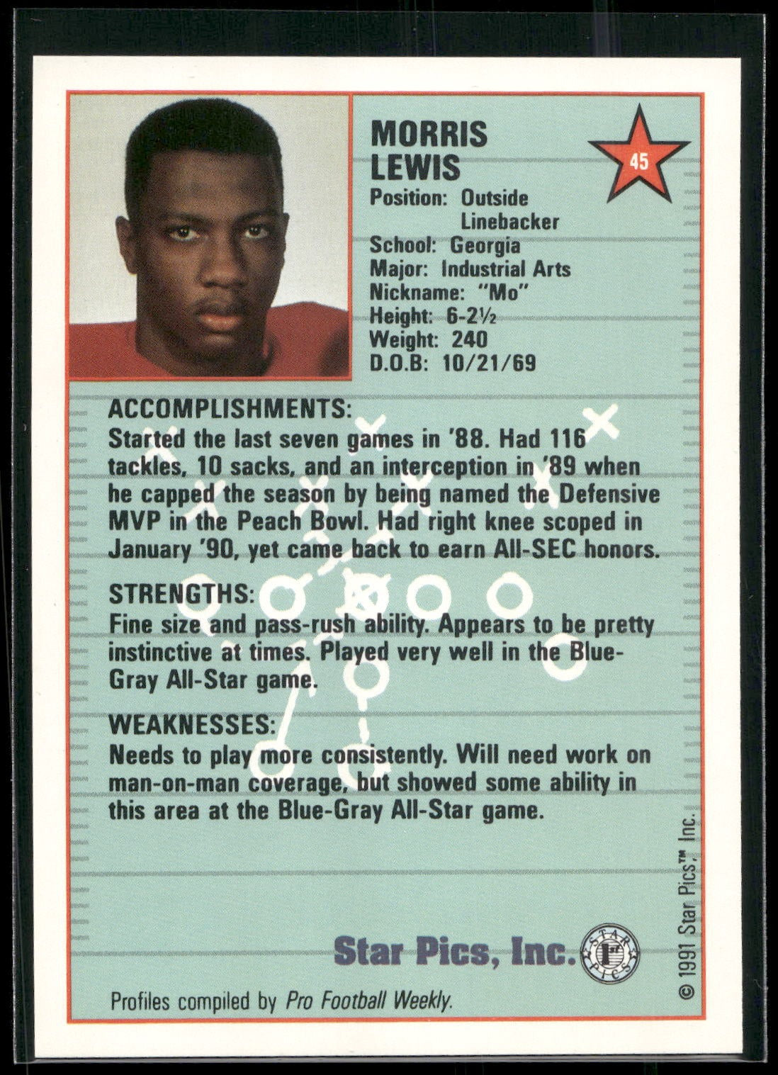 1991 Star Pics #45 Morris Lewis