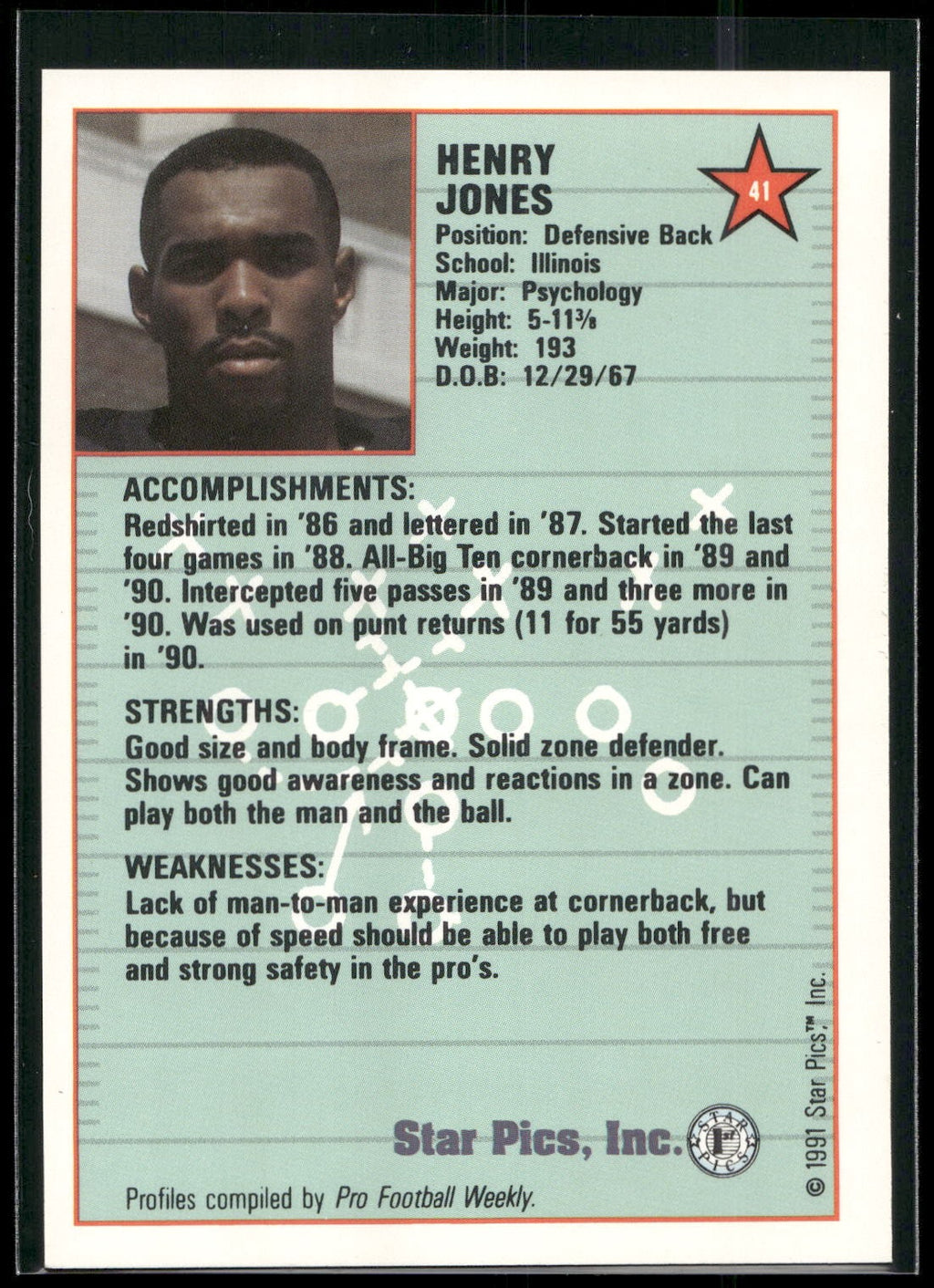 1991 Star Pics #41 Henry Jones