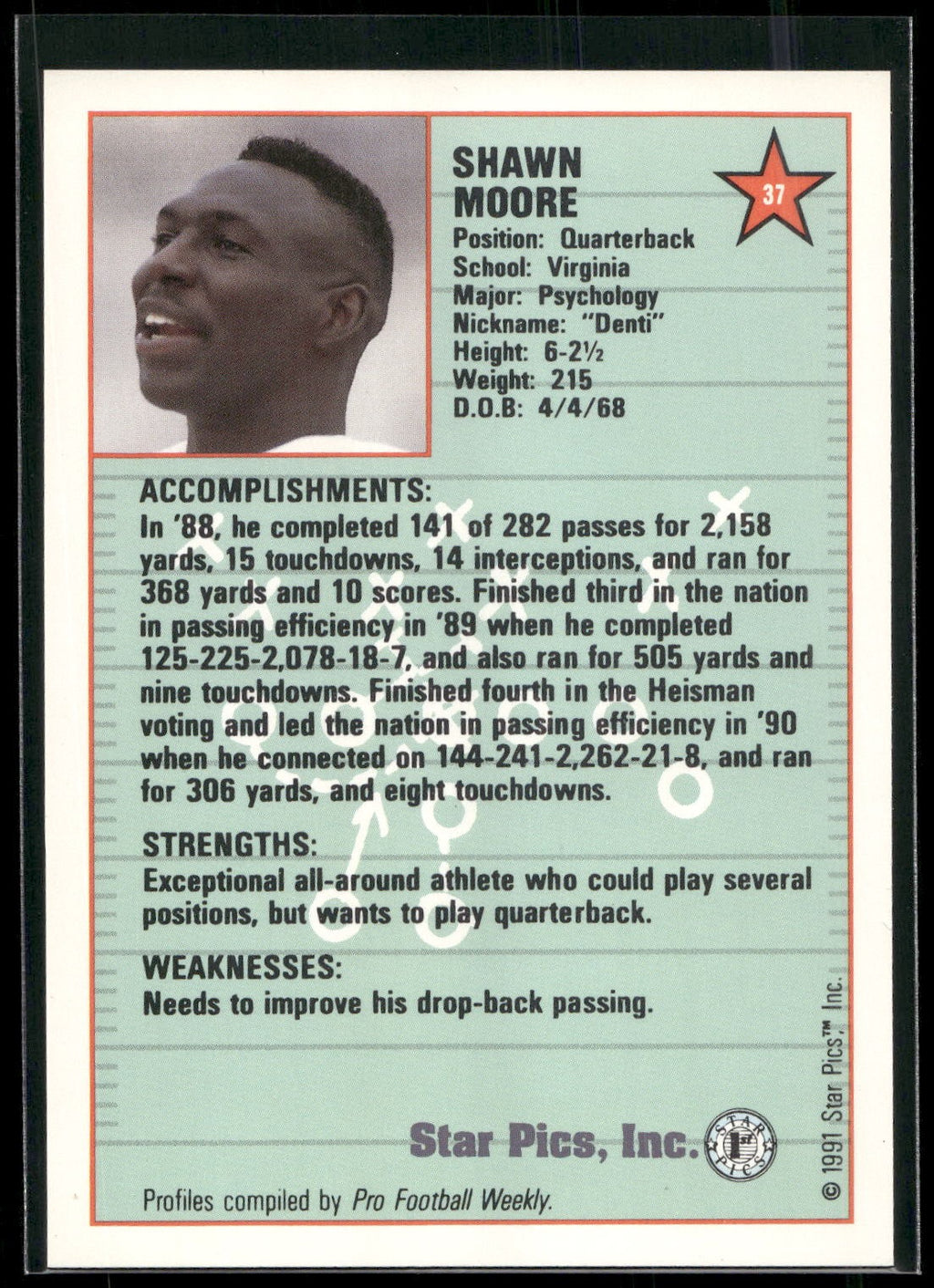 1991 Star Pics #37 Shawn Moore