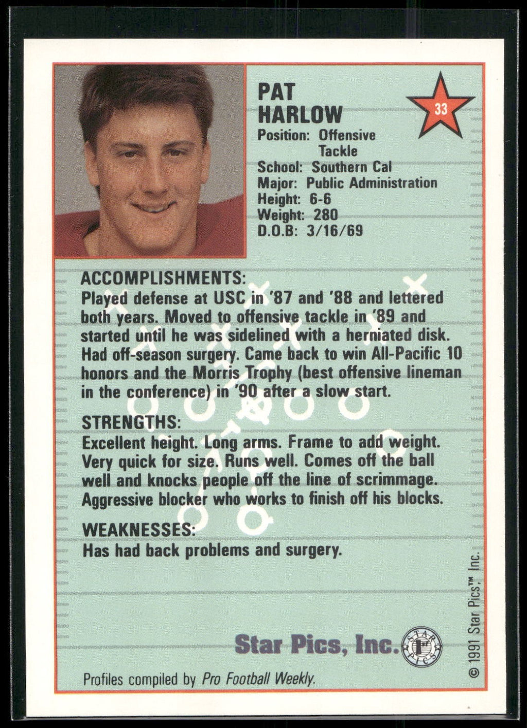 1991 Star Pics #33 Pat Harlow