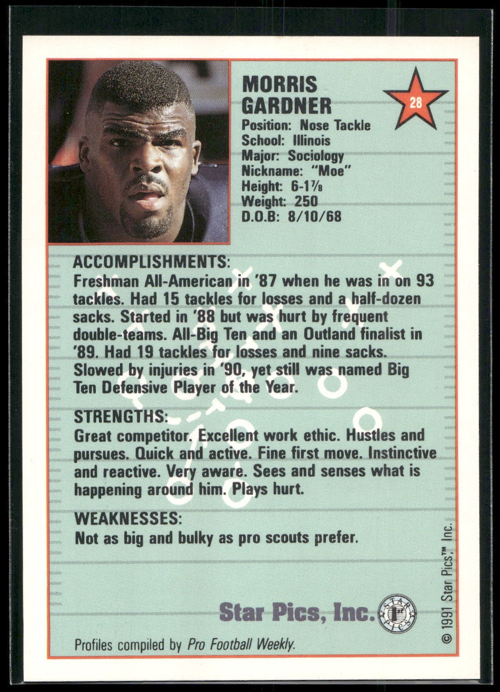 1991 Star Pics #28 Moe Gardner