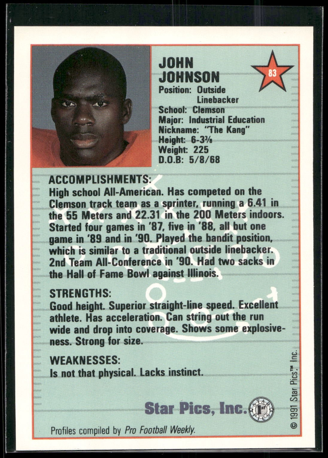 1991 Star Pics #83 John Johnson