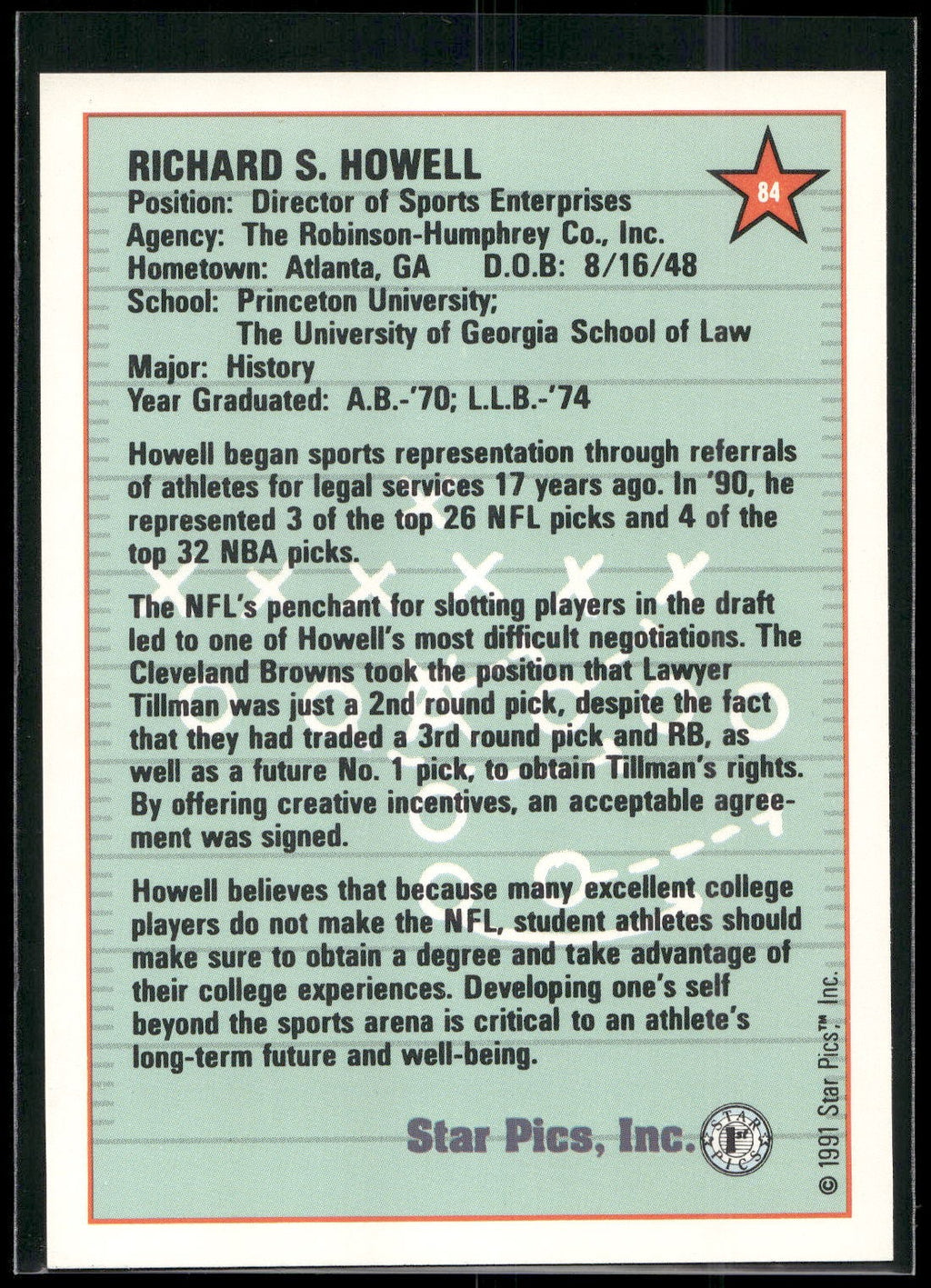 1991 Star Pics #84 Richard Howell