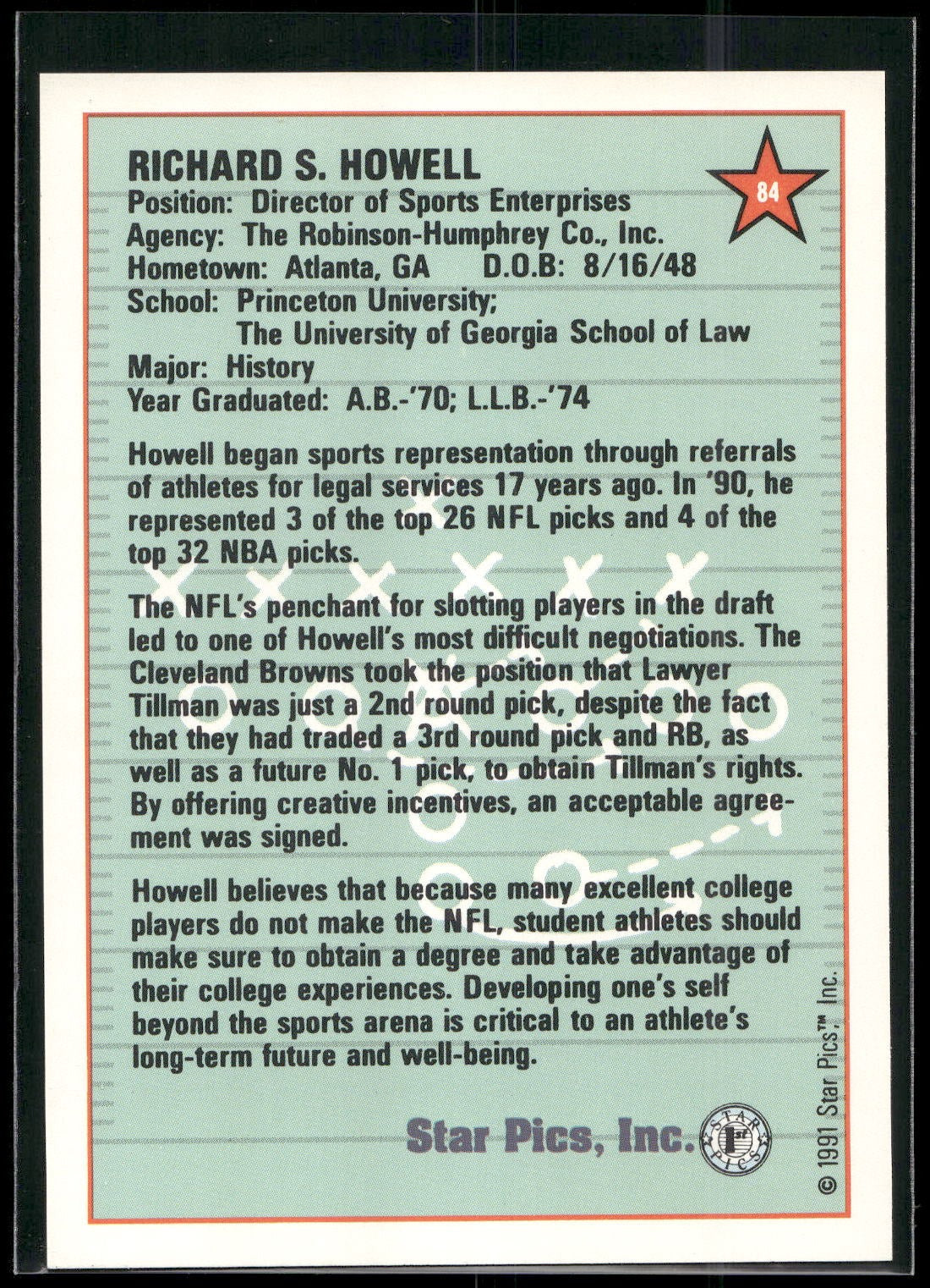 1991 Star Pics #84 Richard Howell