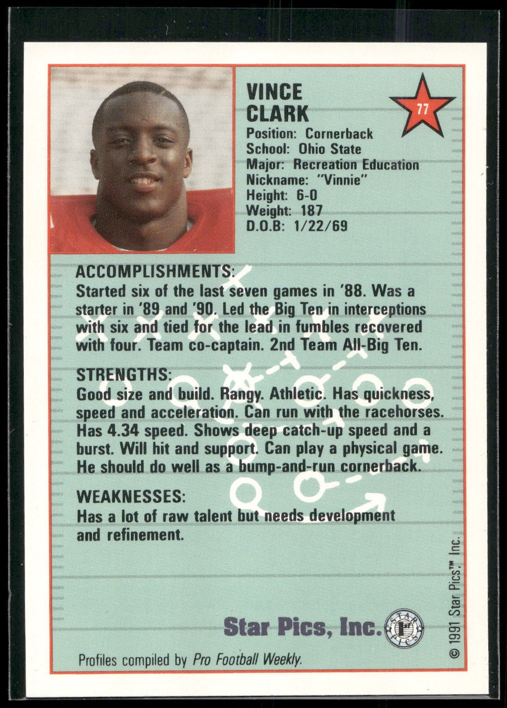 1991 Star Pics #77 Vince Clark
