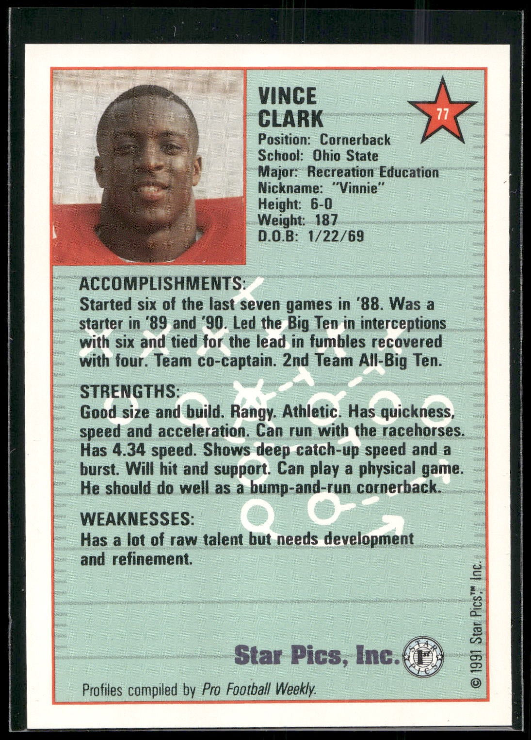 1991 Star Pics #77 Vince Clark