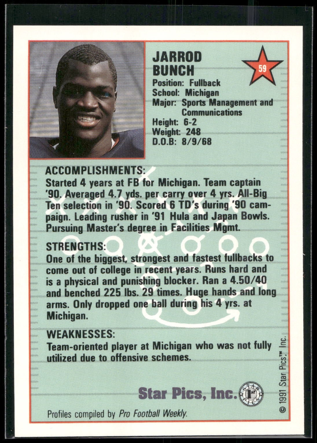 1991 Star Pics #59 Jarrod Bunch