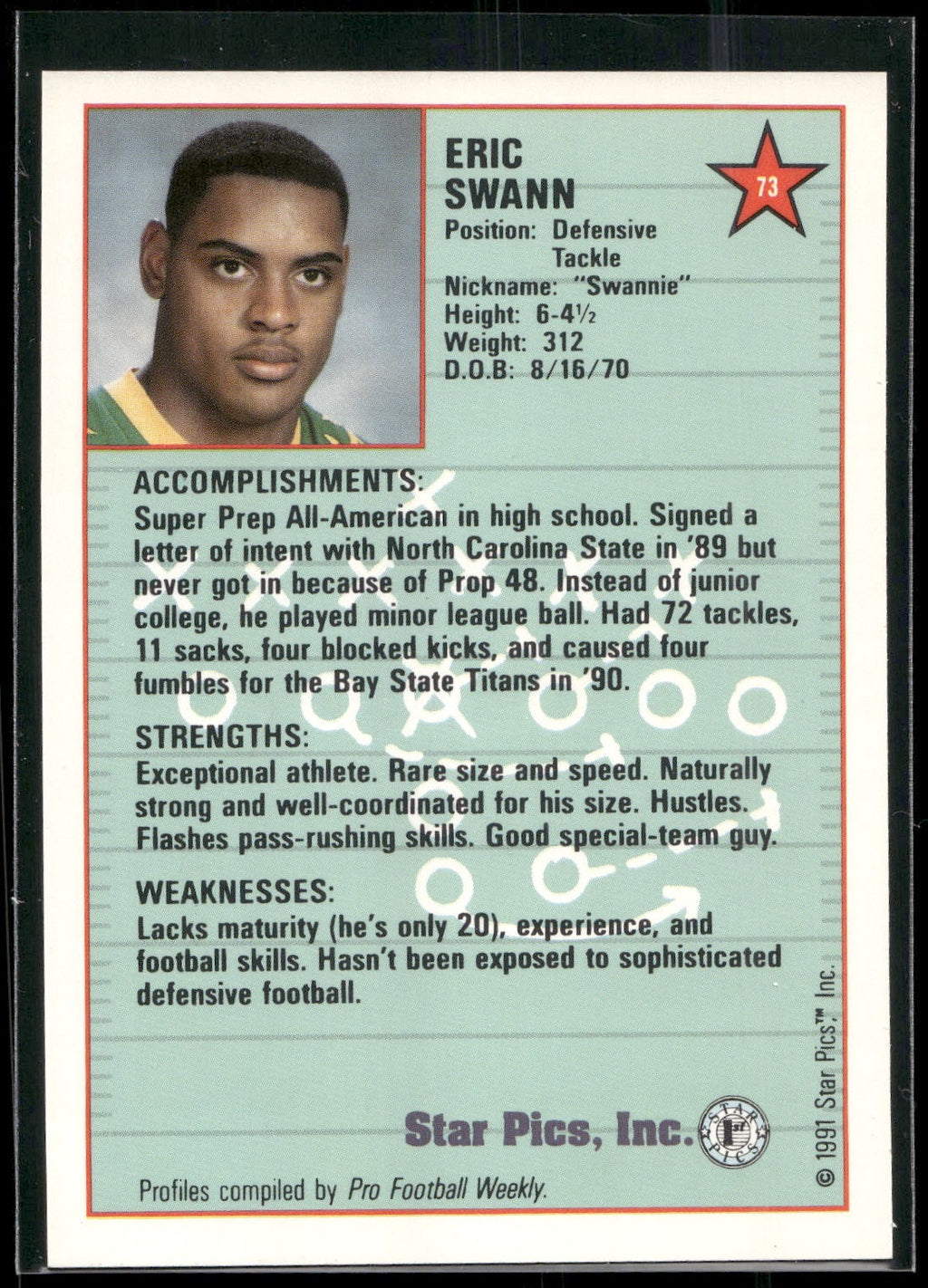 1991 Star Pics #73 Eric Swann