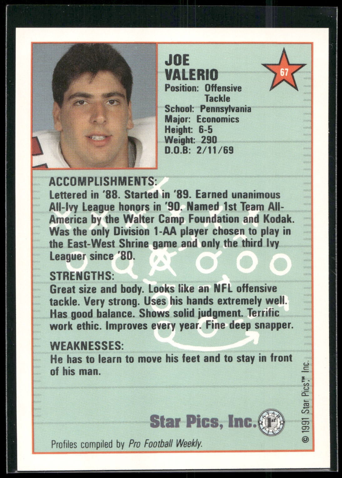 1991 Star Pics #67 Joe Valerio