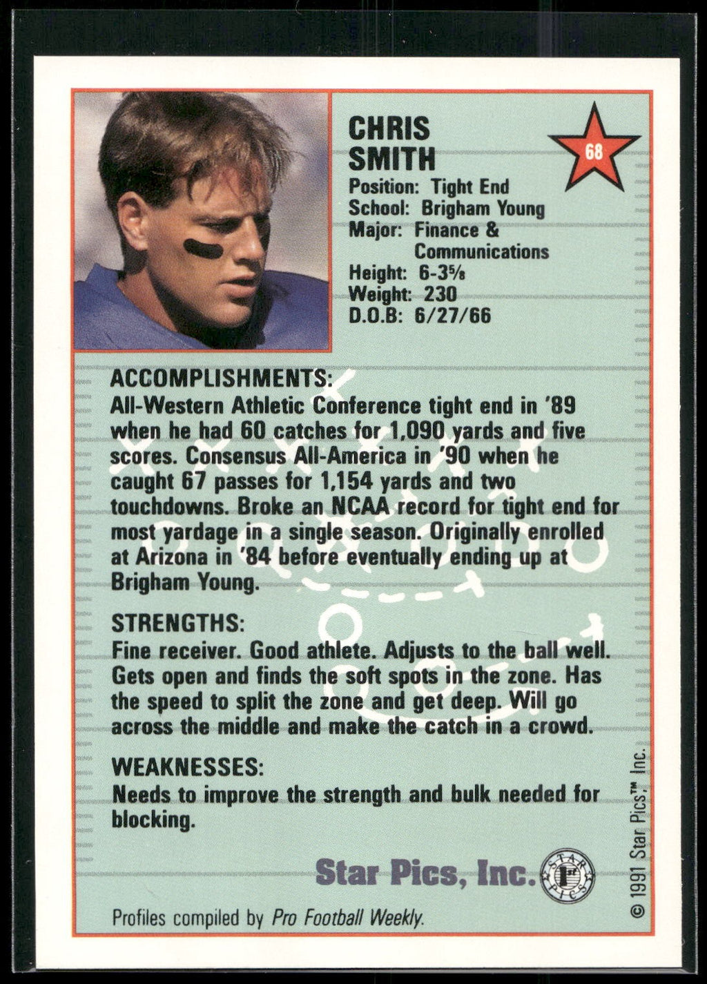 1991 Star Pics #68 Chris Smith