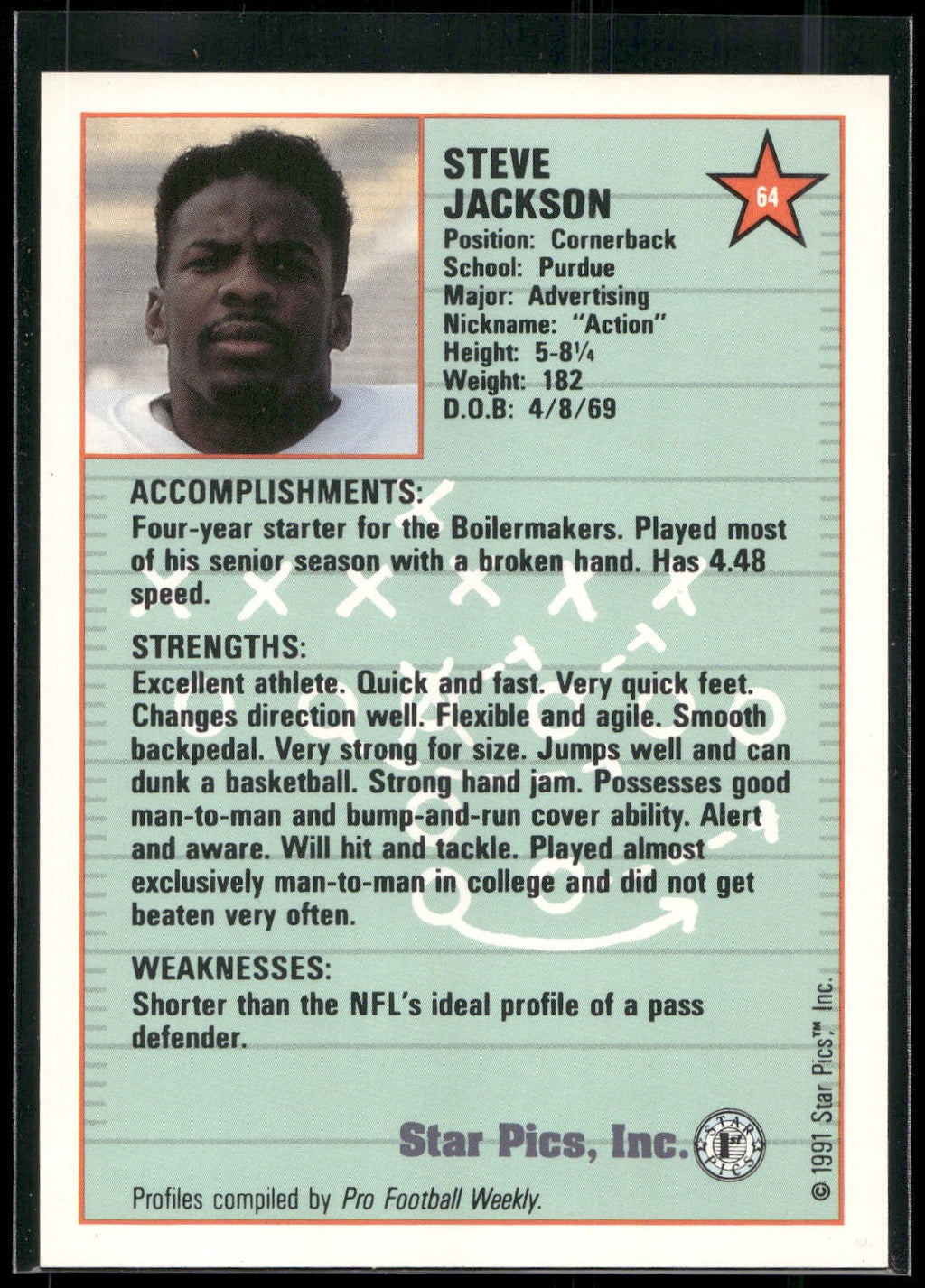 1991 Star Pics #64 Steve Jackson