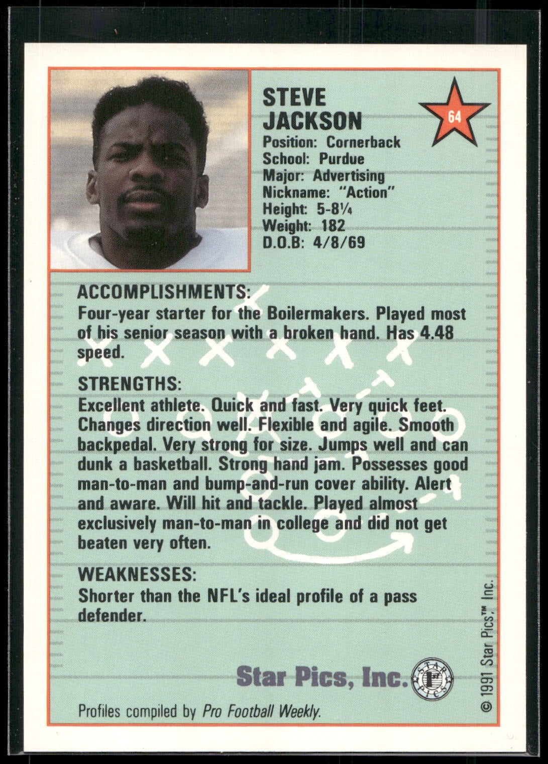 1991 Star Pics #64 Steve Jackson