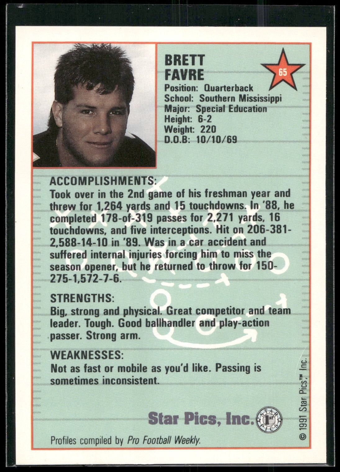 1991 Star Pics #65 Brett Favre