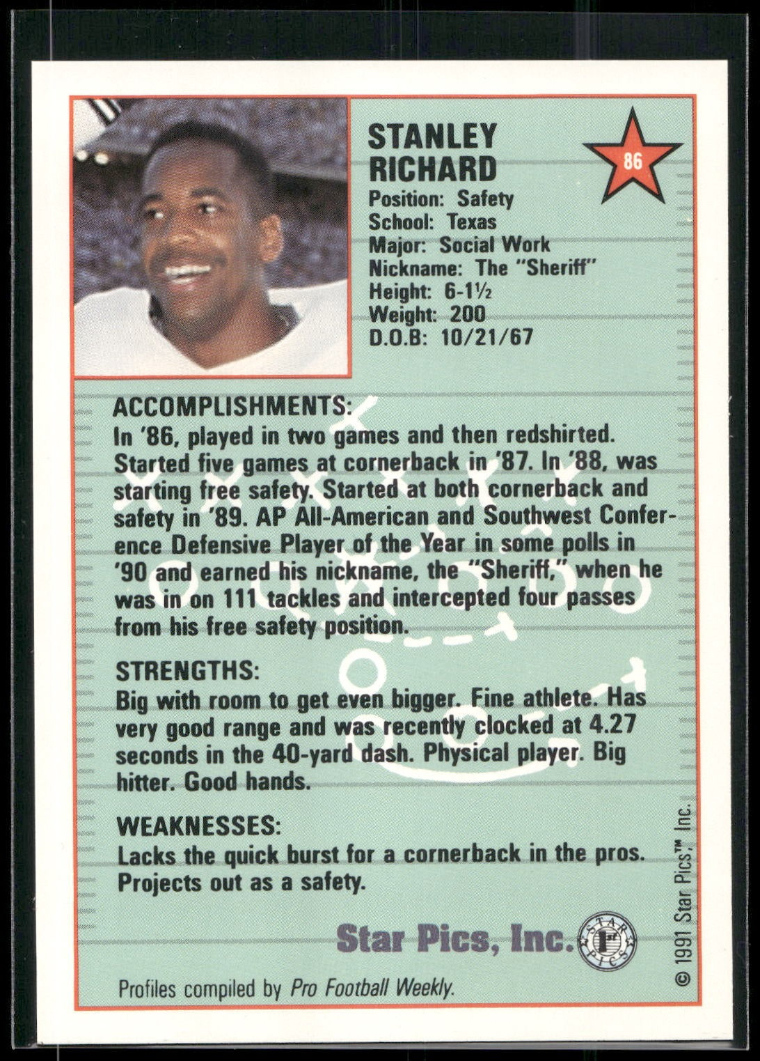 1991 Star Pics #86 Stanley Richard