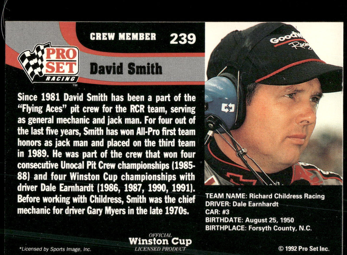 1992 Pro Set #239 David Smith