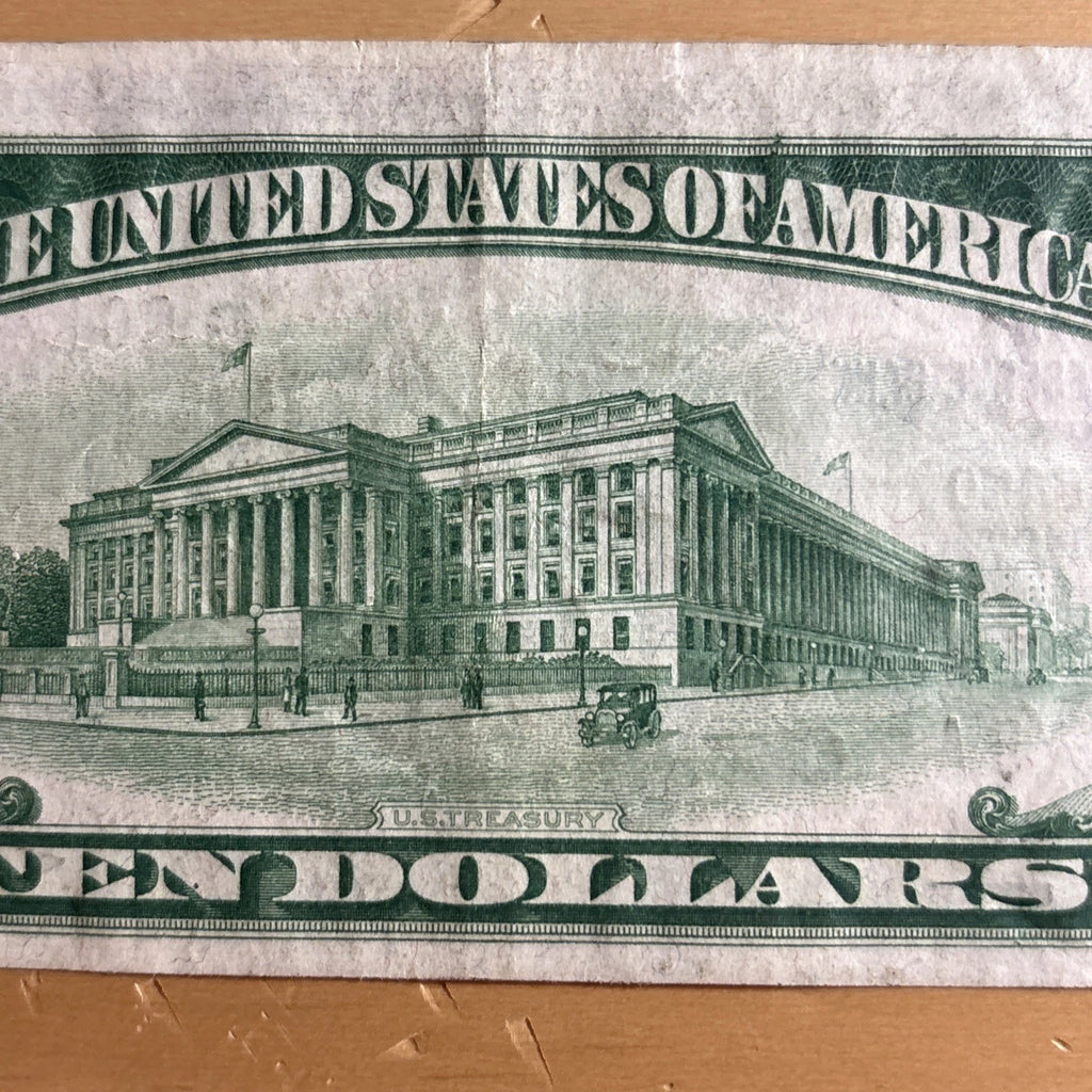 1929 $10 Federal Reserve Bank Note Chicago Illinois Brown Seal Currency