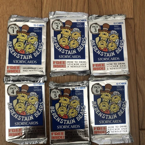 1992 Ken-Wis Berenstain Bears Packs 1-6 Unopened Set