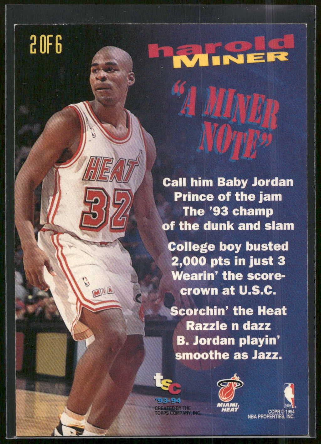 1993-94 Stadium Club #2 Harold Miner Rim Rockers