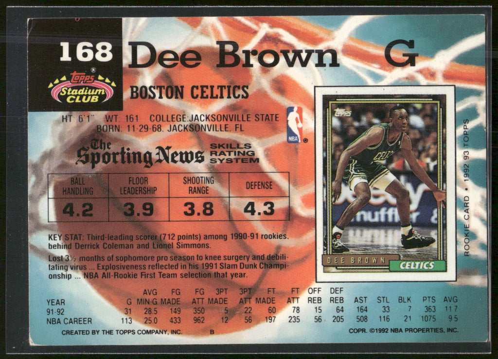 1992-93 Stadium Club #168 Dee Brown