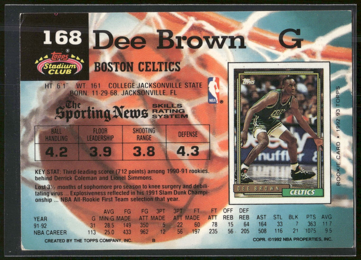 1992-93 Stadium Club #168 Dee Brown
