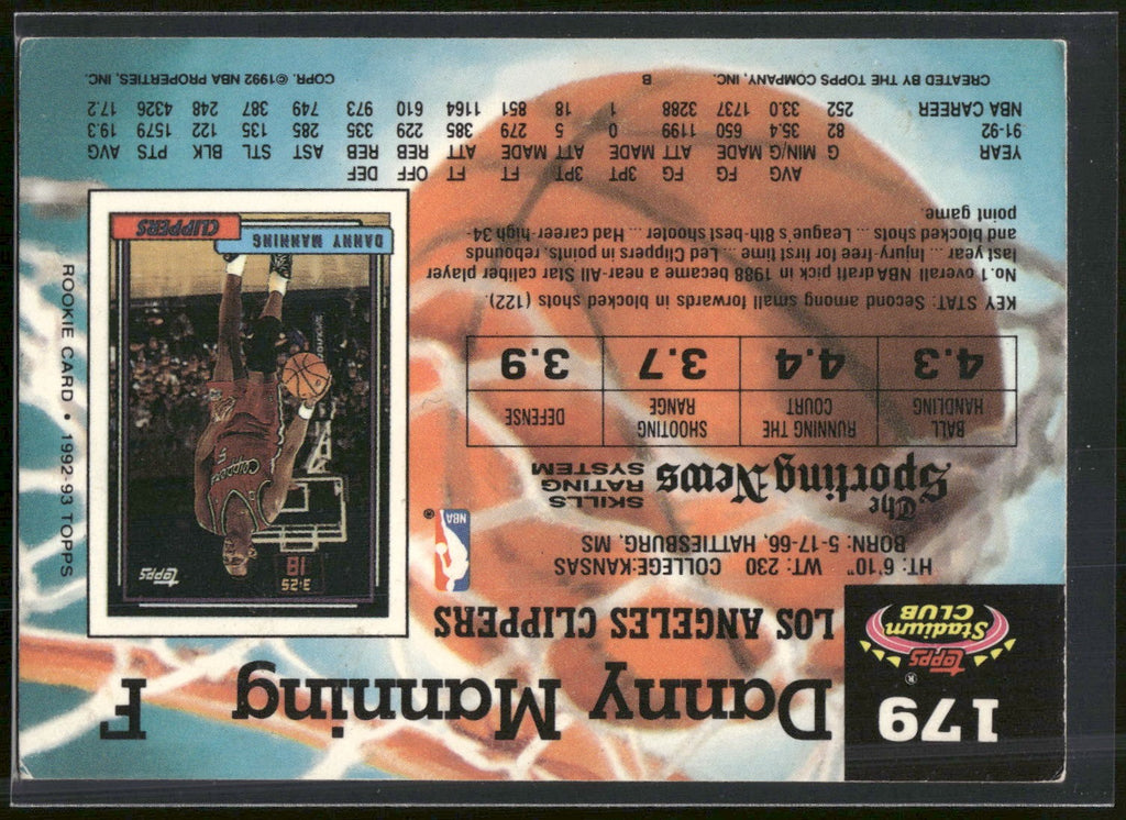 1992-93 Stadium Club #179 Danny Manning