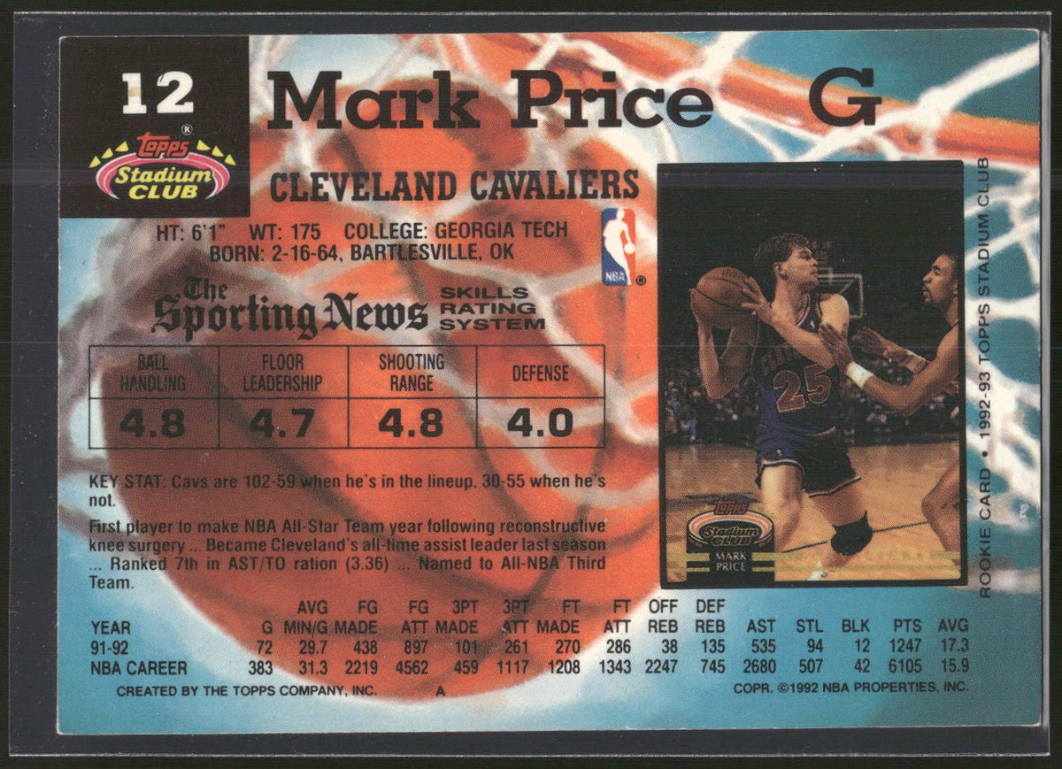 1992-93 Stadium Club #12 Mark Price