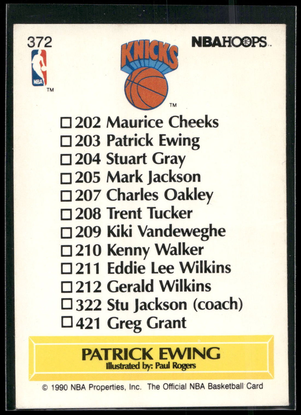 1990-91 Hoops #372 Patrick Ewing